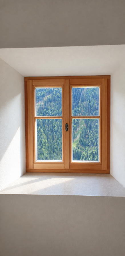 Fenster mit Sprossen von innen